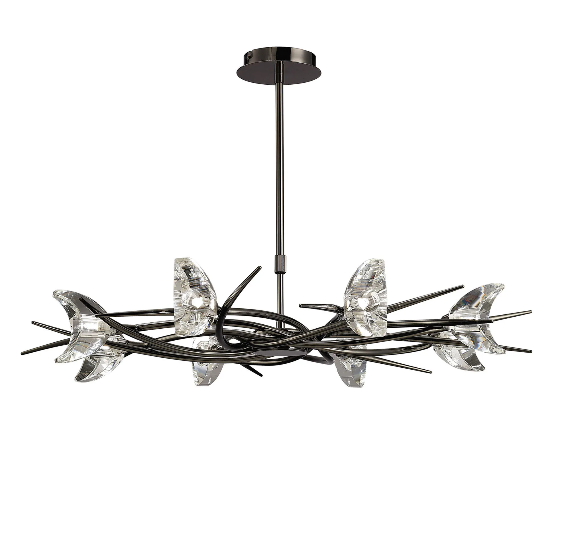 Eclipse Black Chrome Ceiling Lights Mantra Multi Arm Fittings Eclipse Black Chrome Ceiling Lights Mantra Multi Arm Fittings